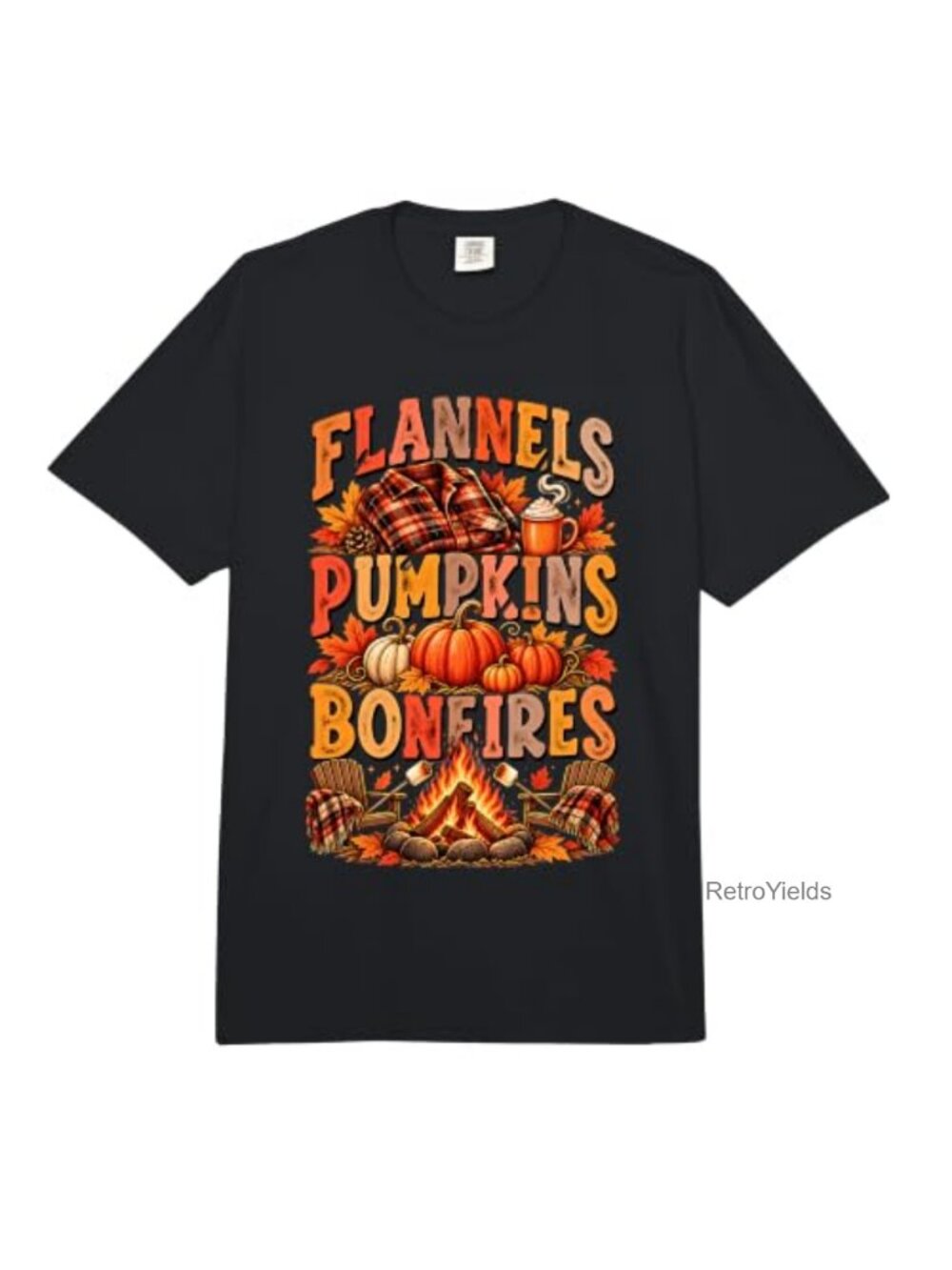 Comfort Colors Heavyweight Cotton Graphic T-Shirt Relaxed Fit Fall Theme
